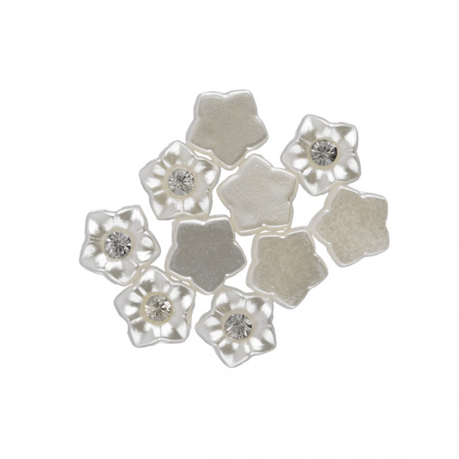 Бусина 7x7мм пластик, №01 цветок под жемчуг, 10iiт, Zlatka/WDB-01 №01 Бусина 7x7мм пластик, №01 цветок под жемчуг, 10iiт, Zlatka/WDB-01 №01