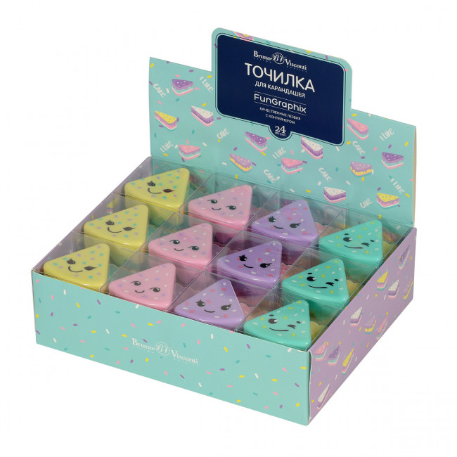 Точилка с контейнером "FunGraphix. Кексик", BV/35-0038 (24)