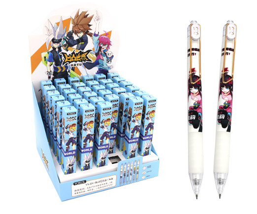 Ручка гелевая   CT-31 "Аниме" (черн) 0,5мм авт, с грипом, игольчатый стержень, цвета ассорти, в к/кор YX-231 (36/1728)