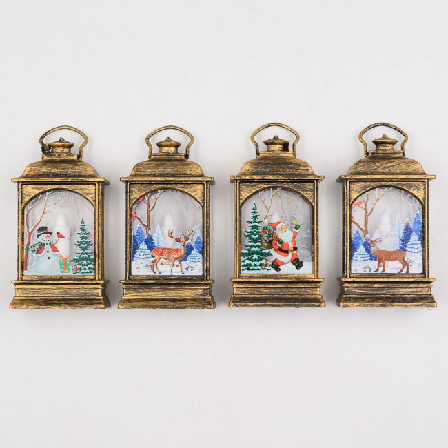 Фонарь 7*12см новогодний с подсветкой, MAYLOTT/2168 (12)