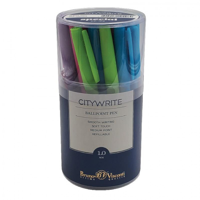 Ручка шариковая 1.0мм синяя "CityWrite. Special", 4 цвета ассорти, BV/20-0024 (24)