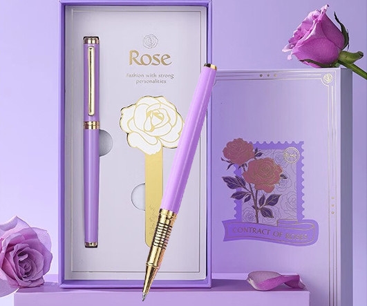 Ручка в футляре TJ-85 Montagut (син) 0.5мм, роллер, Сиреневая с золотом, металлический корпус, с метал закладкой в к/к M901A (1/20) Ручка в футляре TJ-85 Montagut (син) 0.5мм, роллер, Сиреневая с золотом, металлический корпус, с метал закладкой в к/к M901A (1/20)