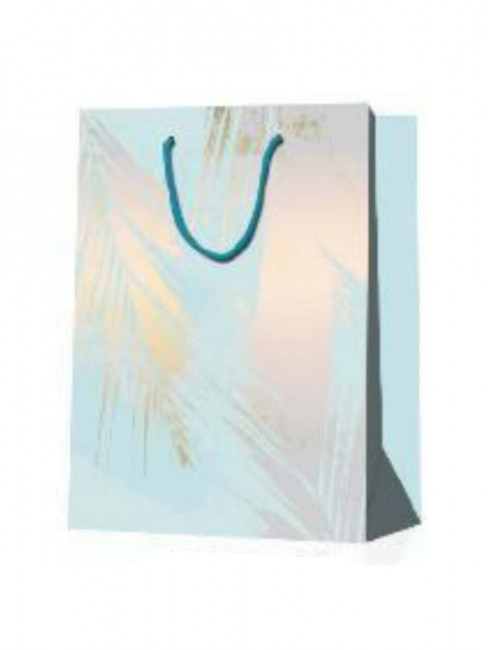 Пакет подароч. 31х42х12см "Тропический рай. голубой" с мат. лам. (ХL), MILAND/ППК-0038 (12)