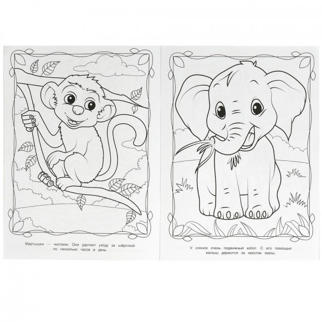 Раскраска «Дикие животные». Формат: 214х290мм 16стр, Умка