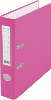 Папка-регистратор  PP 50мм розовый, металл.окантовка, карман, собранный.Lamark (42)