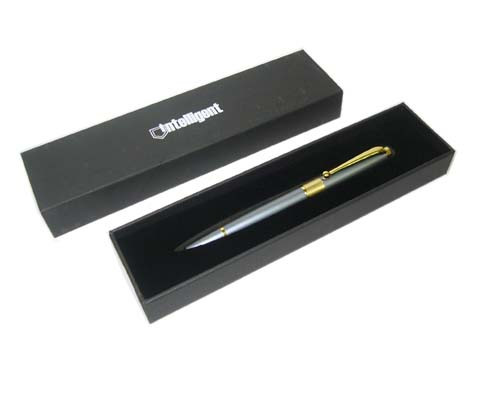 Ручка в футляре  BV-184 INTELLIGENT (син) 0.7мм Серый корп с золот, с колпачком, роллер, в к/кор (1/100)