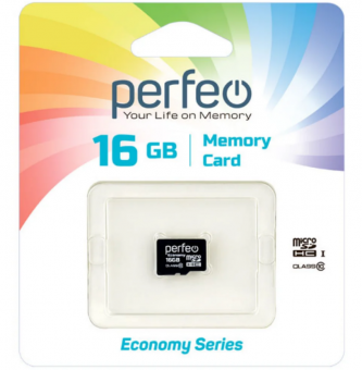 Флеш накопитель (память) MicroSD 16Gb "Economy series", Class 10, Perfeo/PF16GMCSH10ES