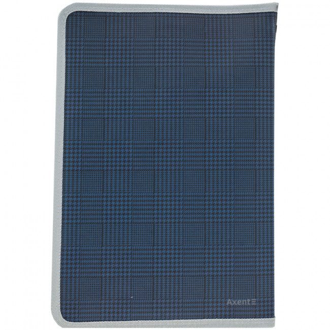 Папка объемная на молнии, А4+, Tartan Blue, AXENT Папка объемная на молнии, А4+, Tartan Blue, AXENT