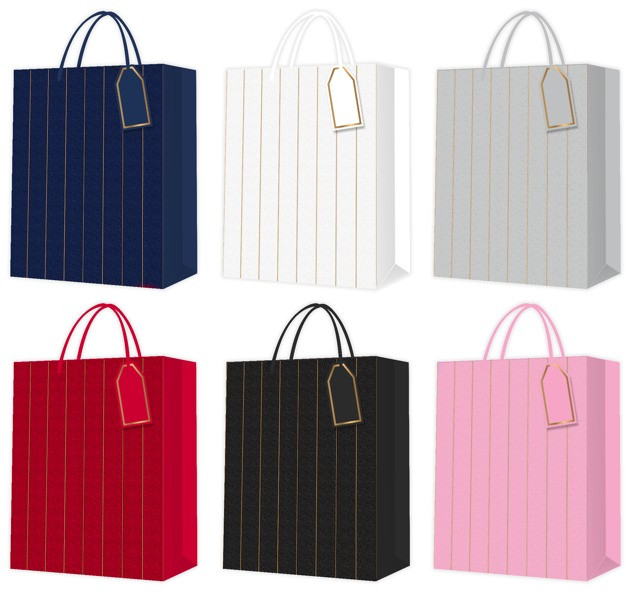 Пакет 30*41,5*12см подарочный "Полосы",  цвет ассорти, 1973 (12)