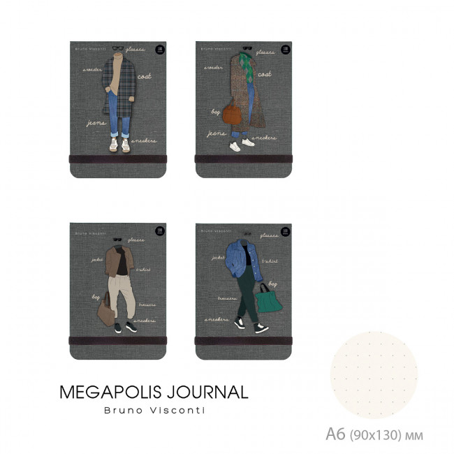 Записная книжка А6 100л точка "Megapolis Journal. Fashion", 4 вида ассорти, вертикальный формат, BV/3-476/03 (12) Записная книжка А6 100л точка "Megapolis Journal. Fashion", 4 вида ассорти, вертикальный формат, BV/3-476/03 (12)