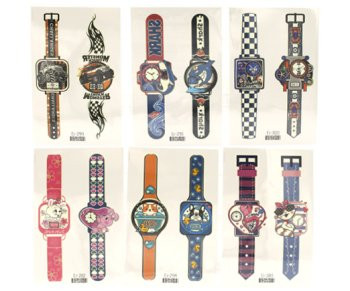 Наклейки Тату   KL-1 10 ШТУК "Забавные часики" на руку, 2 штуки на листе, 12*7.5см, цвета ассорти (1/1000)