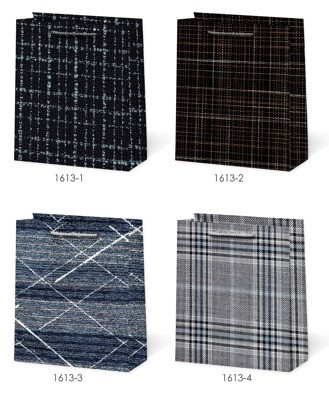 Пакет 30*41,5*12см подарочный "Стильная клетка", цвет ассорти, 1613 (12)