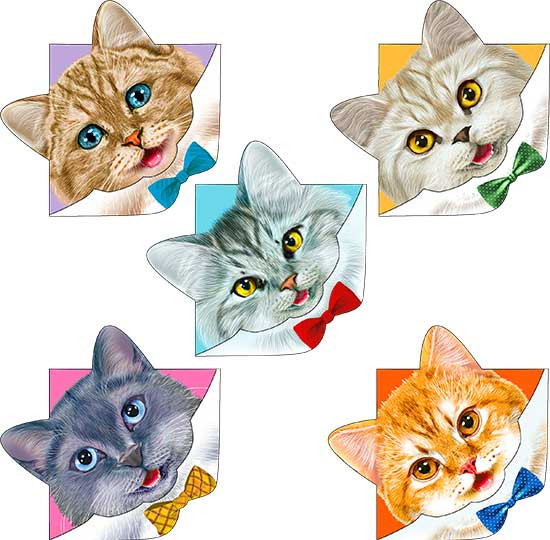 Набор закладок "Котики", 5шт, нз-06