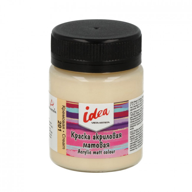 Краска акриловая для декора матовая 50мл 201 Кремовая, idea, VISTA-ARTISTA/ IMA-50 201