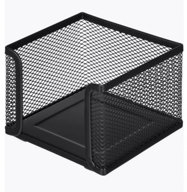 Подcтавка для визиток металлическая 9х9х5см, черная, WENZER OFFiCE /908-C