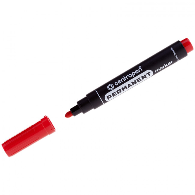 Маркер перманентный Centropen "8566" красный, пулевидный, 2,5мм (10) Маркер перманентный Centropen "8566" красный, пулевидный, 2,5мм (10)