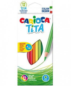 Карандаши 12 цв. CARIOCA Tita 42793 шестигран. 3мм карт.кор. (1/12)