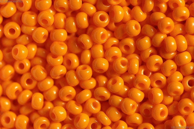 Бисер "ASMAR" размер №6, вес: 450 г, оранжевый глянцевый, непрозрачный