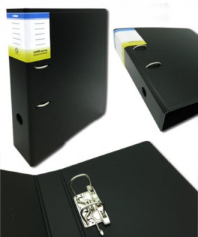 Регистратор 8,0 см.PVC   INTELLIGENT  DE-475 Черный , пластик (1/25/50)