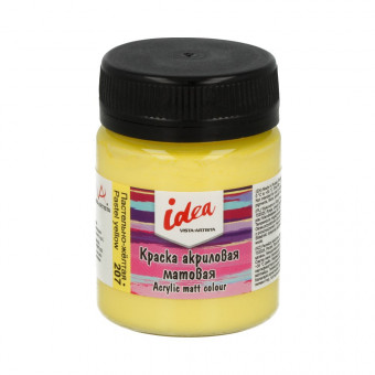 Краска акриловая для декора матовая 50мл 207 Пастельно-желтая, idea, VISTA-ARTISTA/ IMA-50 207