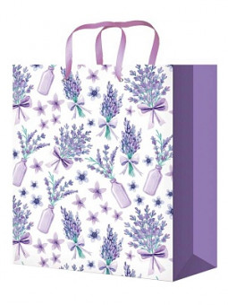 Пакет подароч. 26,4x32,7x13,6см "Бутылочка лаванды" с глянц. лам. (L), MILAND/ПКП-4316 (12)