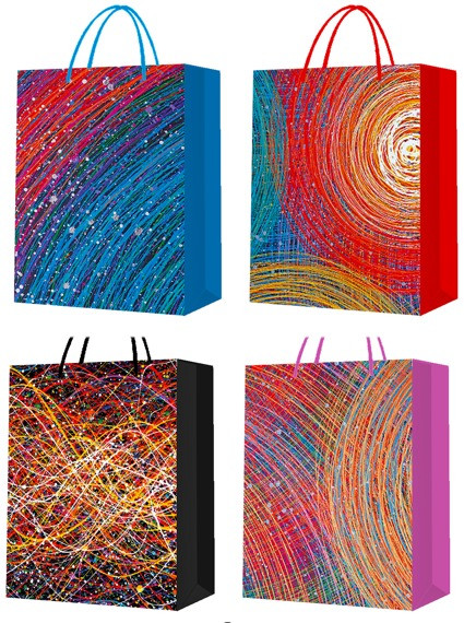 Пакет 30*41,5*12см подарочный "Яркая абстракция" цвет ассорти, 1938 (12)