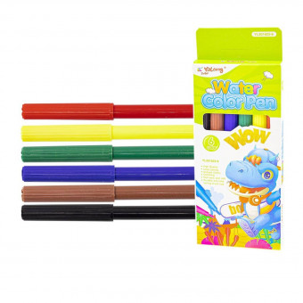 Фломастеры, 6 цв, вентилируемый колпачок, Yalong/YL201822-6