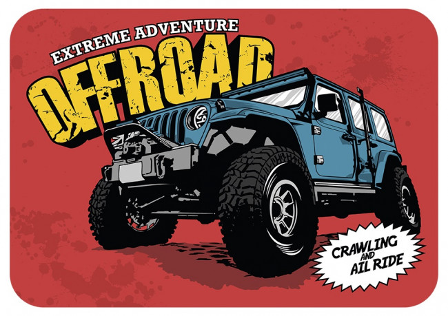 Настольное покрытие для лепки, пластик 330/230 "Крутой джип" 2023г, НПД-1 (50)