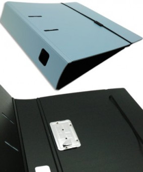 Регистратор 8,0 см.PVC   INTELLIGENT  DE-481 Голубой, пластик, с резинкой (1/25/50)