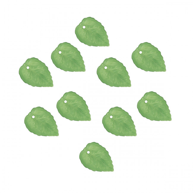 Декоративные элементы 2.7 x 1.9см лист, №02 св.зеленый, 10шт, Zlatka/DLF-03