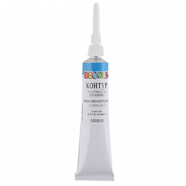 Контур по стеклу и керамике акрил 18мл Decola 5303512 небесно-голубой