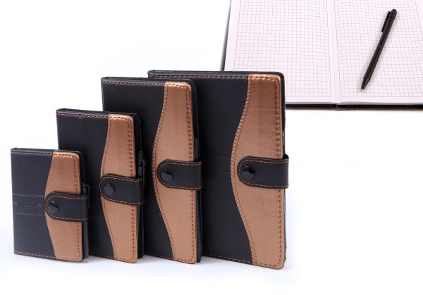 Записная книжка 9*15 104л, на кнопке, коричневый, Asmar