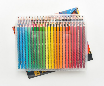 Карандаши 72 цв. Brutfuner WBF-6 акварельные, деревянные, заточенные в пластиковом коробке (1/8/32)