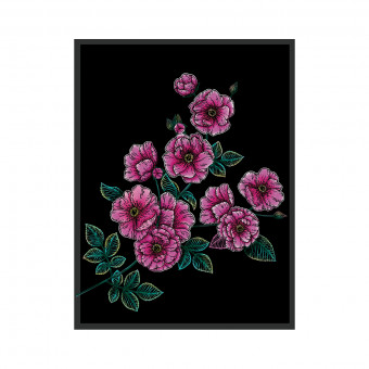 Гравюра  20 x 25,5см "Чайная роза", Hobbius/SGHM №11