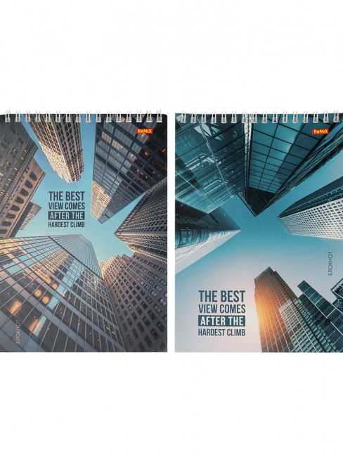 Блокнот А5 40 клетка "Городские небоскрёбы", на гребне, Remix/40-7968