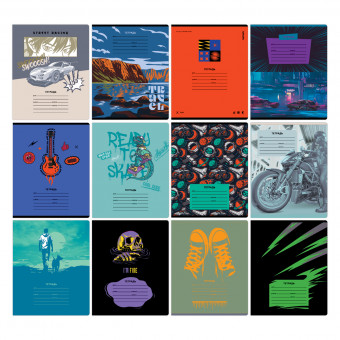 Тетрадь 24 линия "Mix-12. Мальчики" скрепка, BG (20)