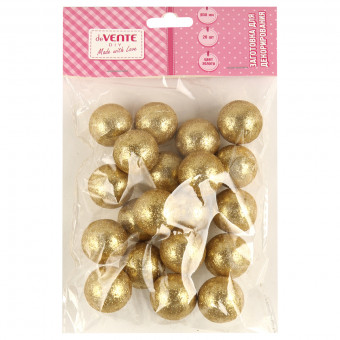 Заготовка для декорирования d=30мм "Шар Glitter" пенополистирол, 20шт, золотой, deVENTE/8130214 (12)