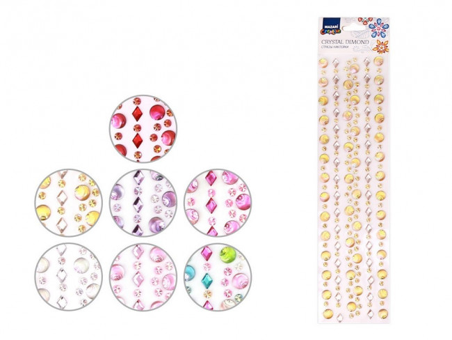 Стразы-наклейки 31*8 см акриловые, ассорти, Mazari/M-8661 (12) Стразы-наклейки 31*8 см акриловые, ассорти, Mazari/M-8661 (12)