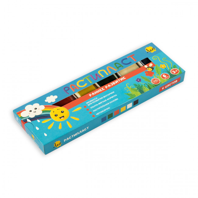 Пластилин 120 г растительный "РАСТИпласт" 6 цв, "Расти" Лео/LRP-0106