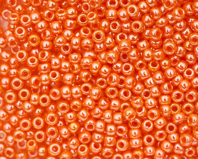 Бисер "ASMAR" размер №12, вес: 450 г, оранжевый перламутровый