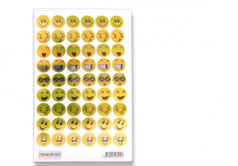 Наклейки детские «Смайлики» .Размер: 13,5мм*22мм "ASMAR" (10)