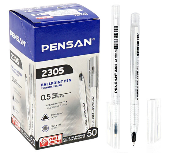 Ручка шариковая 0,5мм черная "TRIANGLEl" на масляной основе, PENSAN/2305/S50ч (50) Ручка шариковая 0,5мм черная "TRIANGLEl" на масляной основе, PENSAN/2305/S50ч (50)