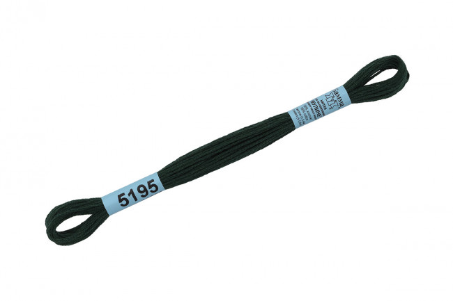 Нитки для вышивания "Gamma"    мулине  ( 3173-6115 )  100% хлопок     8 м №5195 т.т.зеленый