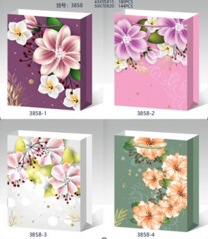 Пакет 50*70*20см подарочный "Цветочное настроение", цвет ассорти, 3858 (12)