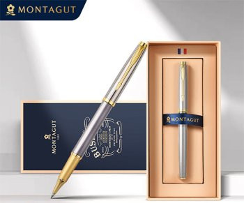 Ручка в футляре  TJ-46 Montagut (син) 0.5мм роллер, Серебро, металлический корпус, в к/кор (1/10)