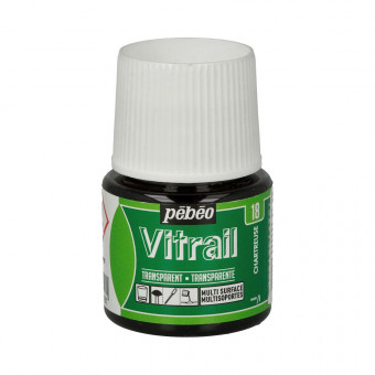 Краска 45мл для стекла и металла Vitrail лаковая прозрачная, шартрез, PEBEO/050-018