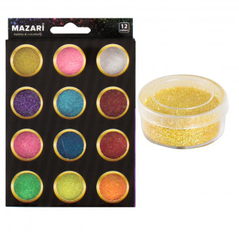 Набор блёсток декоративных №6, 12 цветов х 5.6 г, Mazari