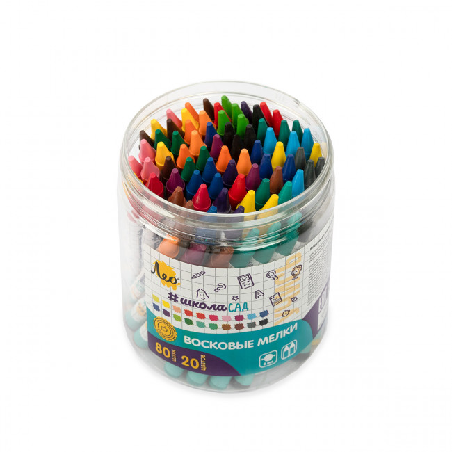 Восковые мелки 20цв 80 мелков "Учись", Лео/LCS-80 Восковые мелки 20цв 80 мелков "Учись", Лео/LCS-80