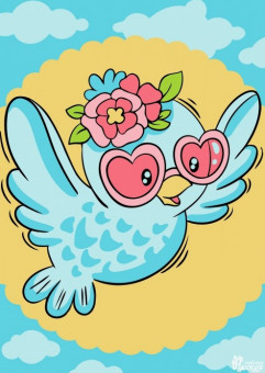 Картины "Русская Живопись. Серия Мини" 15х21 Стильная пташка