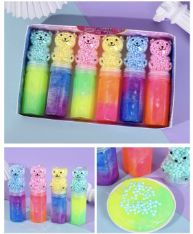 Слайм "Мишка с шариками" с блестками, Магистр/маг-7501 (6)